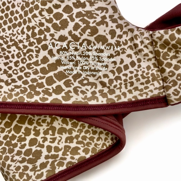 Acacia Swim Bikini Halter Crochet Top- Malibu Merlot, L - Picture 7 of 7